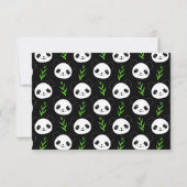 Carte De Correspondance Kawaii Panda Pattern Bamboo In Black White Green (Dos)
