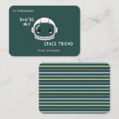 Carte De Correspondance Kids Classroom Valentines Card – Space Theme (Devant / Derrière)