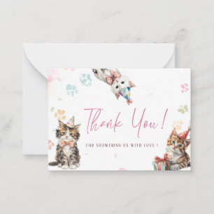 Carte De Correspondance Kit chaton à l'aquarelle élégante anniversaire