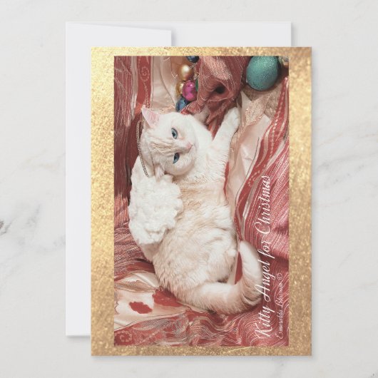 Carte De Correspondance Kitty Angel pour Noël (Devant)
