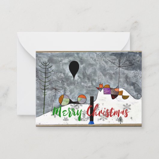 Carte De Correspondance Klee - Peinture d'hiver, vœux de Noël (Devant)