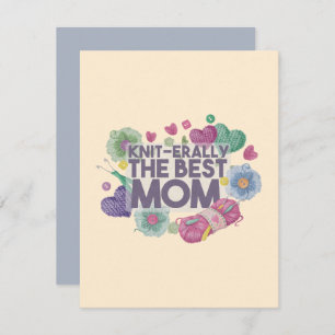 Carte De Correspondance Knit-erally la meilleure maman