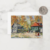 Carte De Correspondance Korovin - Automne dans un village russe (Devant/Arrière en situation)