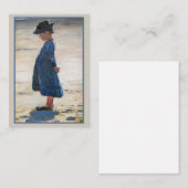 Carte De Correspondance Kroyer - Petite fille debout sur la plage de Skage (Devant / Derrière)