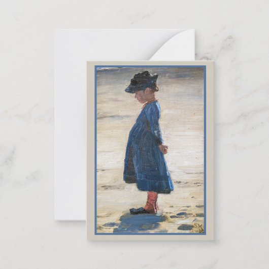 Carte De Correspondance Kroyer - Petite fille debout sur la plage de Skage (Devant)