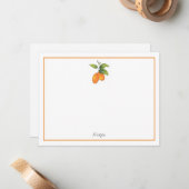Carte De Correspondance Kumquats tirés à la main (Devant/Arrière en situation)