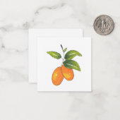 Carte De Correspondance Kumquats tirés à la main (Devant/Arrière en situation)