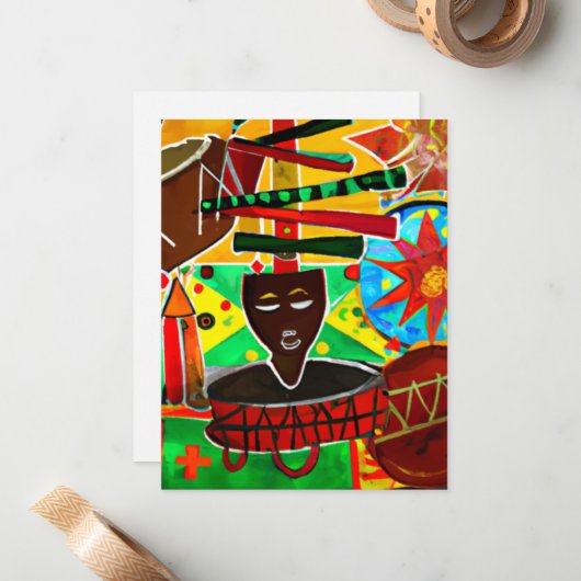 Carte De Correspondance Kwanzaa (Devant/Arrière en situation)