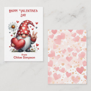 Carte De Correspondance La fête de la Saint Valentin des enfants Gnome