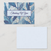 Carte De Correspondance La feuille d'aquarelle bleue qui pense à vous (Devant / Derrière)