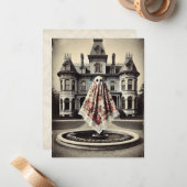 Carte De Correspondance La hantise de manoir Roseveil – Gothique victorien (Devant/Arrière en situation)