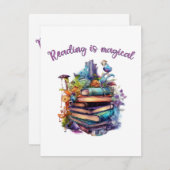 Carte De Correspondance La lecture est magique (Devant / Derrière)