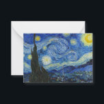 Carte De Correspondance La nuit étoilée, 1889 par Vincent van Gogh<br><div class="desc">La nuit étoilée,  1889 par Vincent van Gogh. Il représente la vue depuis la fenêtre est de sa chambre d'asile à Saint-Rémy-de-Provence,  juste avant le lever du soleil,  avec l'ajout d'un village imaginaire.</div>