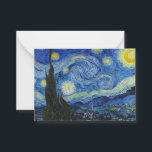 Carte De Correspondance La nuit étoilée, 1889 par Vincent van Gogh<br><div class="desc">La nuit étoilée,  1889 par Vincent van Gogh. Il représente la vue depuis la fenêtre est de sa chambre d'asile à Saint-Rémy-de-Provence,  juste avant le lever du soleil,  avec l'ajout d'un village imaginaire.</div>