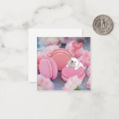 Carte De Correspondance La Saint-Valentin : Bouledogue français, Macarons (Devant/Arrière en situation)