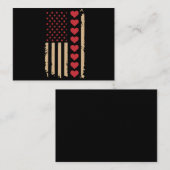 Carte De Correspondance La Saint-Valentin Cœurs Drapeau américain (Devant / Derrière)