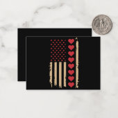 Carte De Correspondance La Saint-Valentin Cœurs Drapeau américain (Devant/Arrière en situation)