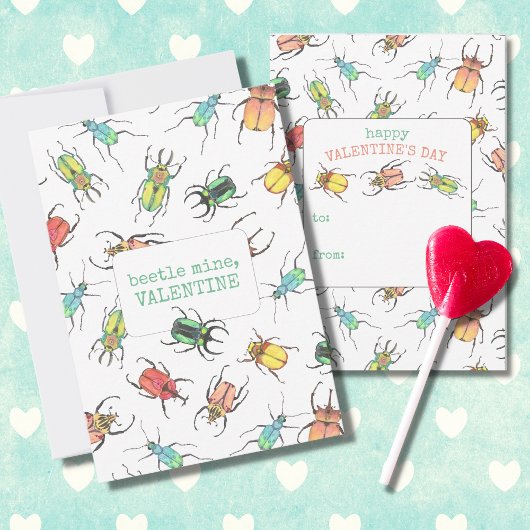 Carte De Correspondance La Saint-Valentin de la classe des enfants Lovebug