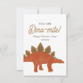 Carte De Correspondance La Saint-Valentin des dinosaures pour les enfants (Devant)