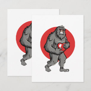 Carte De Correspondance la Saint-Valentin du cœur de Bigfoot