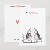 Carte De Correspondance La Saint-Valentin en classe (Devant / Derrière)