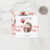 Carte De Correspondance La Saint-Valentin en classe, Hérisson Mignon, Phot (Devant/Arrière en situation)