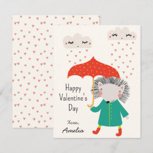 Carte De Correspondance La Saint-Valentin Hérisson Mignon Classe d'Enfants