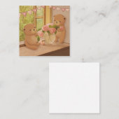 Carte De Correspondance La Saint-Valentin : ours en peluche et fleurs (Devant / Derrière)