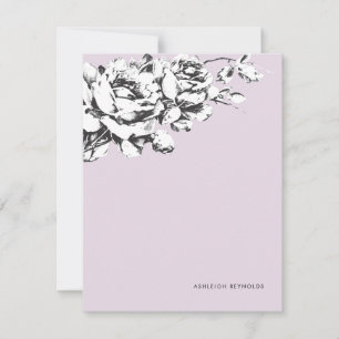 Carte De Correspondance La Vie en Rose Papier à lettres florales - Violet