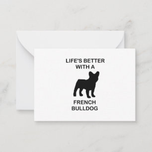 Carte De Correspondance la vie est meilleure avec un bouledogue français