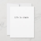 Carte De Correspondance La vie est simple (Dos)