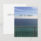 Carte De Correspondance La vie est simple (Devant / Derrière)