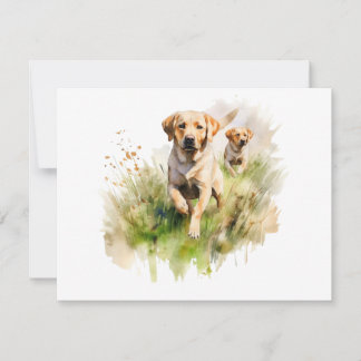 Carte De Correspondance Labradors jaunes dans les broussailles