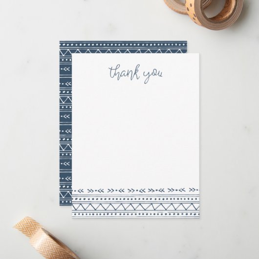 Carte De Correspondance Lac Bleu Merci moderne Boho (Devant/Arrière en situation)