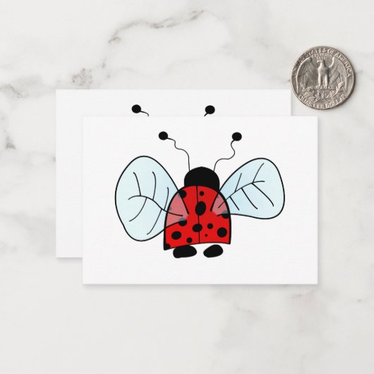 Carte De Correspondance Ladybug (Devant/Arrière en situation)