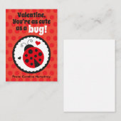Carte De Correspondance Ladybug Classroom Valentine Cards pour enfants (Devant / Derrière)