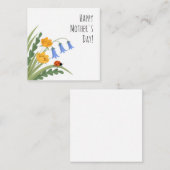 Carte De Correspondance Ladybug Floral Buttercup Bluebells Fête des mères (Devant / Derrière)