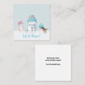 Carte De Correspondance Laissez tomber la neige Chiens mignons (Devant / Derrière)