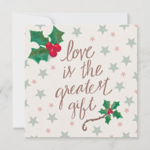 Carte De Correspondance L'amour est le plus grand cadeau Noël