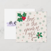 Carte De Correspondance L'amour est le plus grand cadeau Noël (Devant / Derrière)