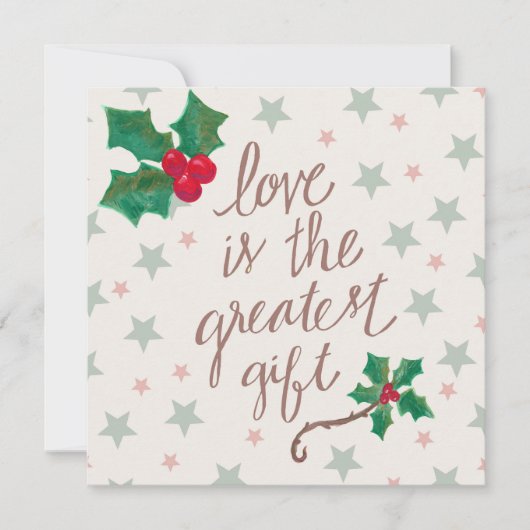 Carte De Correspondance L'amour est le plus grand cadeau Noël (Devant)
