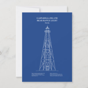 Carte De Correspondance Lampe arrière de l'île de Gasparilla - Floride - A