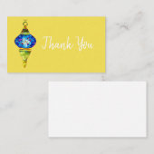 Carte De Correspondance Lampes turques bleues mosaïque art aquarelle (Devant / Derrière)