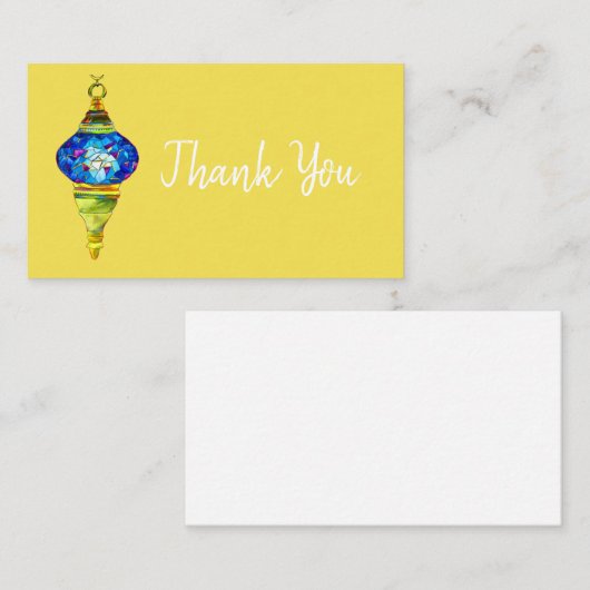 Carte De Correspondance Lampes turques bleues mosaïque art aquarelle (Devant / Derrière)