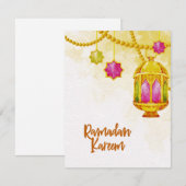 Carte De Correspondance Lanterne Ramadan Kareem Musulman (Devant / Derrière)