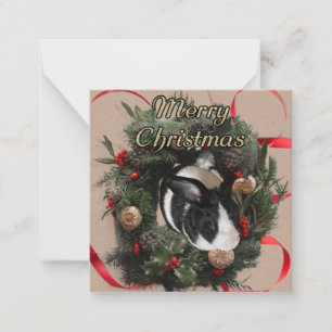 Carte De Correspondance Lapin de couronne de Noël