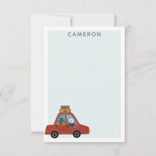 Carte De Correspondance Lapin de Pâques personnalisé de voyage en voiture