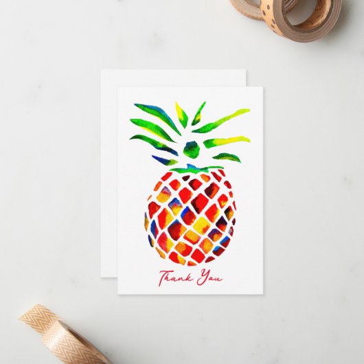 Carte De Correspondance L'art cool de l'ananas funky (Devant/Arrière en situation)