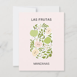 Carte De Correspondance Las Frutas : Manzanas - marché aux pommes