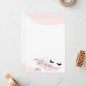 Carte De Correspondance Lashes rose Gold (Devant/Arrière en situation)